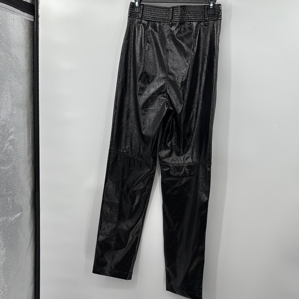 Aritzia WILFRED The Melina Black Super High Rise Faux Leather Pants Size 6 - Picture 2 of 13